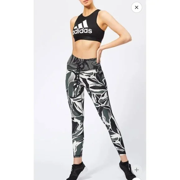 Adidas Leggings M High Rise 7/8 Believe This Green Black Mesh - Picture 14 of 15